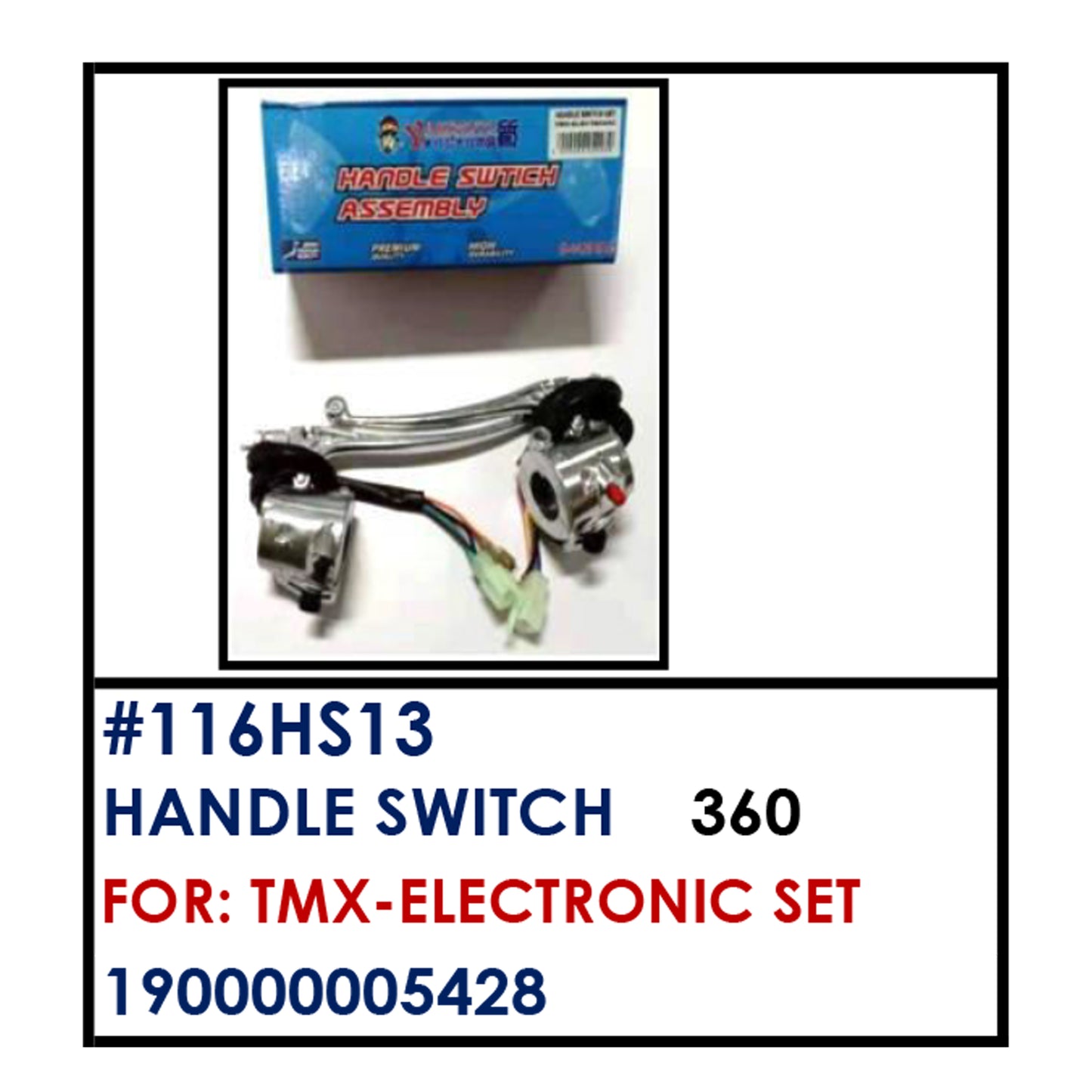 HANDLE SWITCH (116HS13) - TMX-ELECTRONIC SET | YAKIMOTO - BESTPARTS.PH