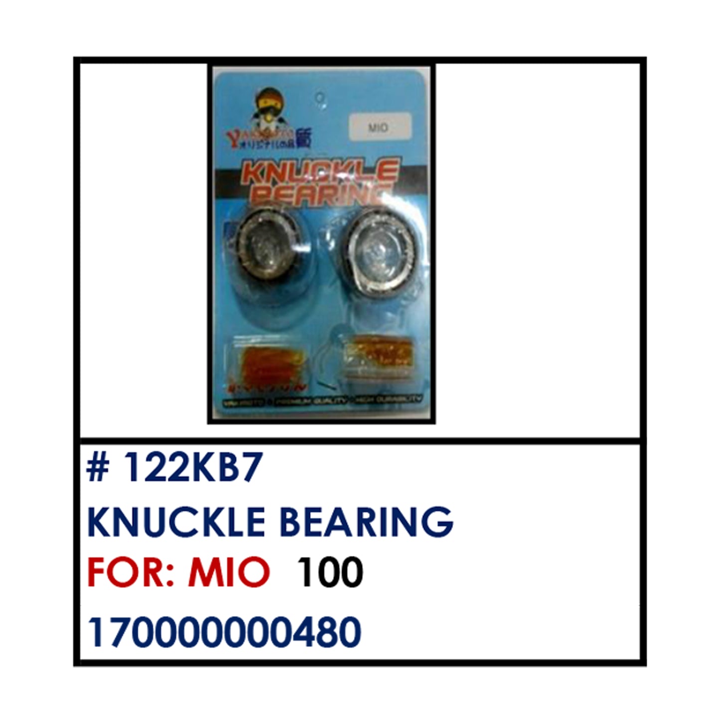 KNUCKLE BEARING (122KB7) - MIO | YAKIMOTO - BESTPARTS.PH