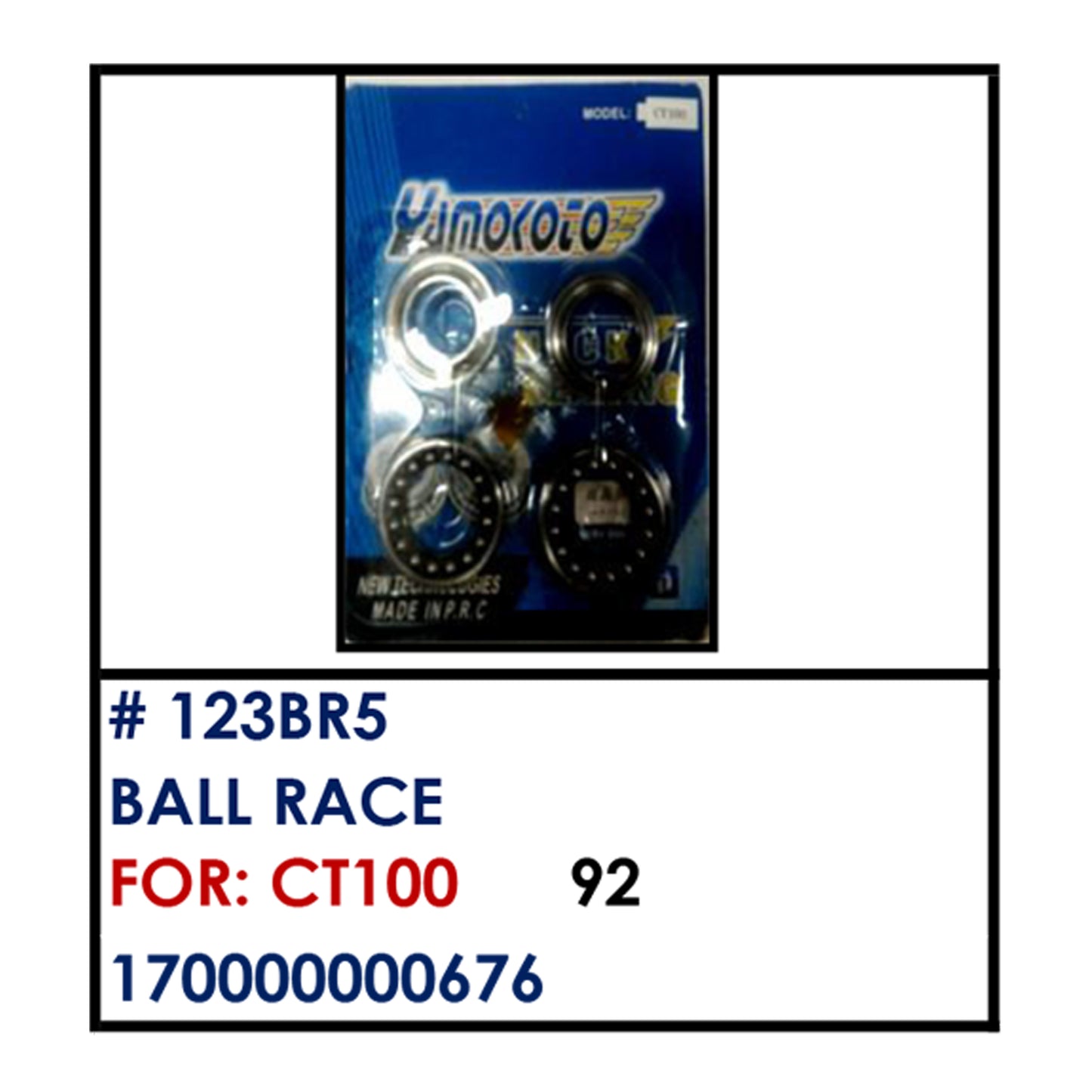BALL RACE (123BR5) - CT100 | YAKIMOTO - BESTPARTS.PH
