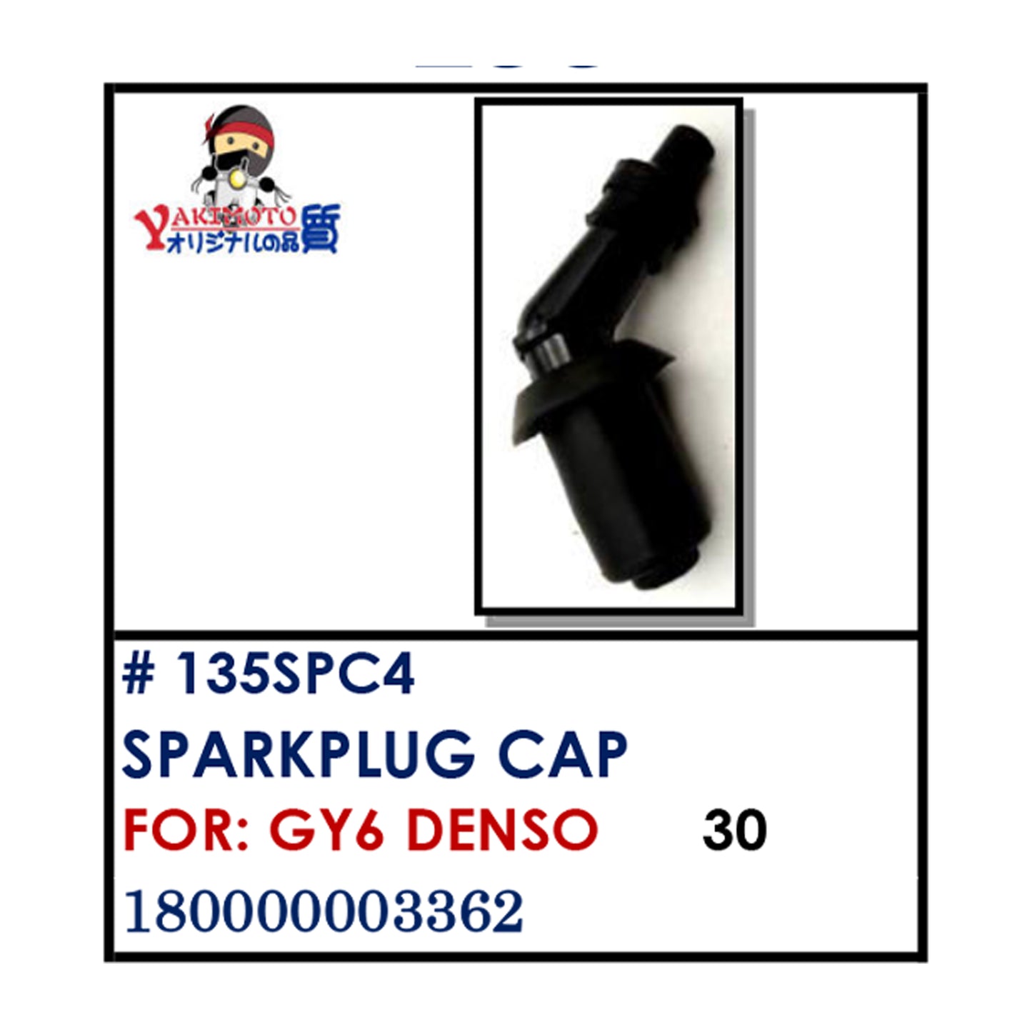 SPARKPLUG CAP (135SPC4) - GY6 DENSO | YAKIMOTO - BESTPARTS.PH