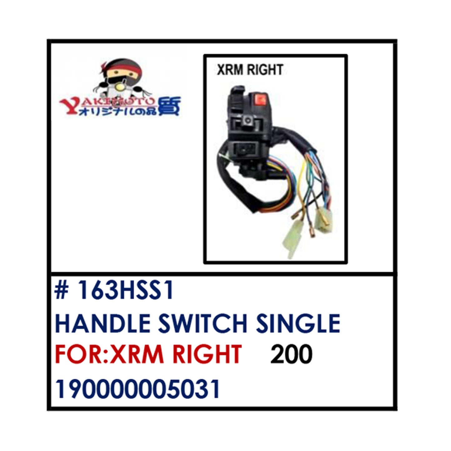 HANDLE SWITCH SINGLE (163HSS1) - XRM RIGHT | YAKIMOTO - BESTPARTS.PH
