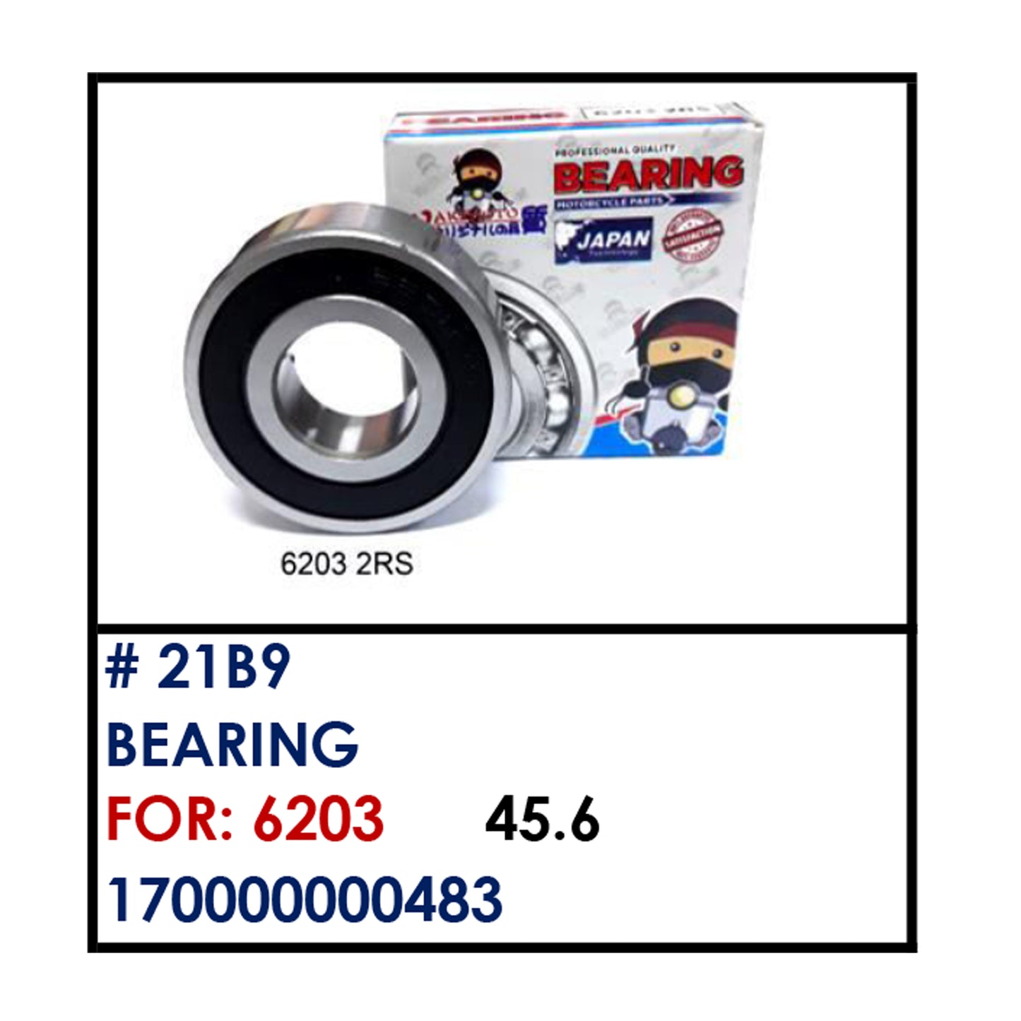 BEARING (21B9) - 6203 | YAKIMOTO - BESTPARTS.PH