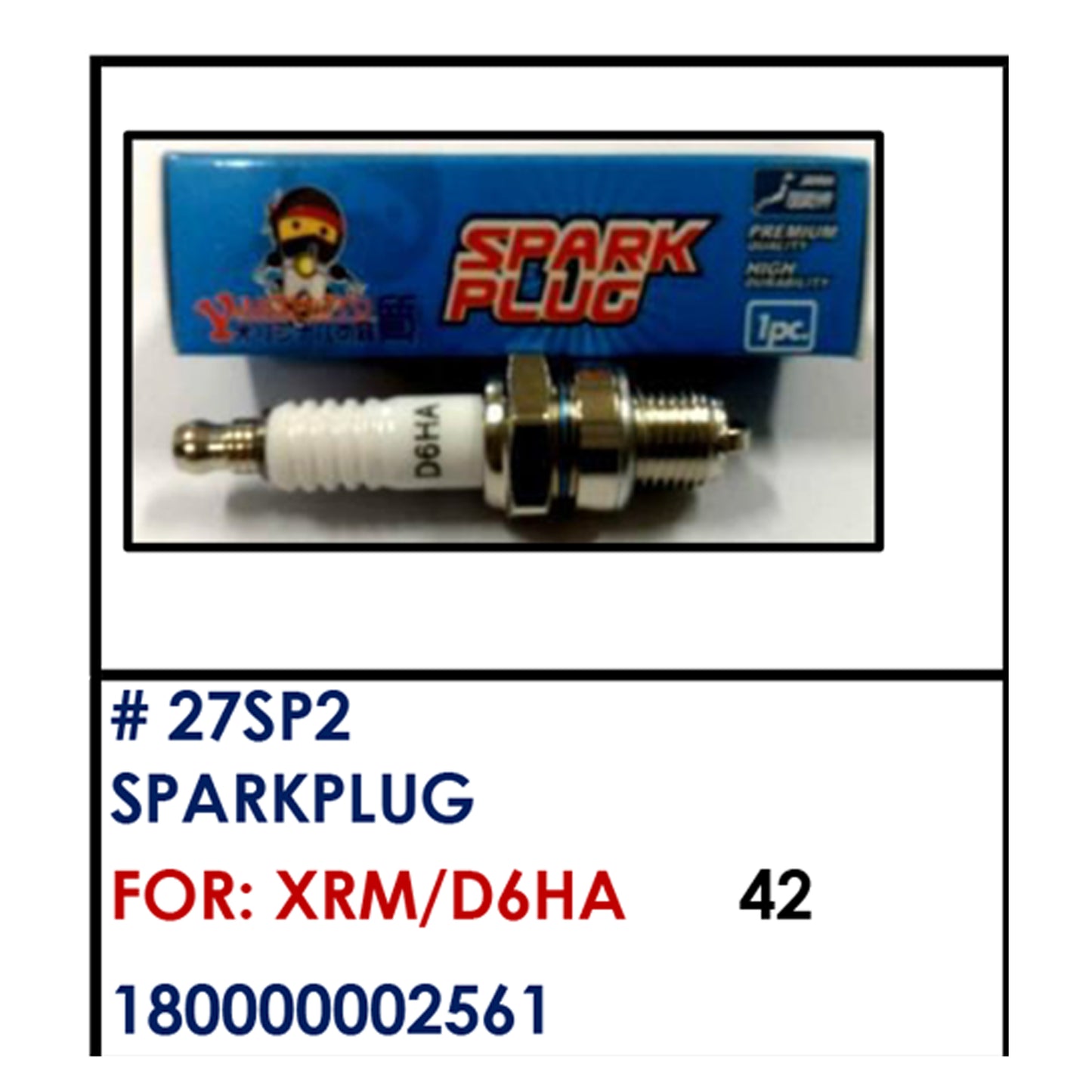 SPARKPLUG (27SP2) - XRM/D6HA | YAKIMOTO - BESTPARTS.PH