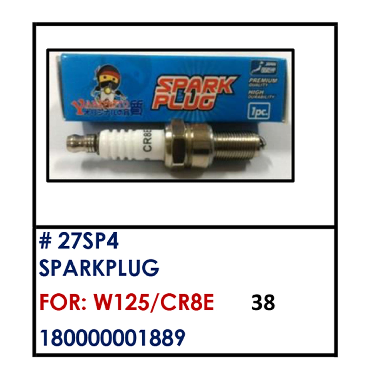 SPARKPLUG (27SP4) - W125/CR8E | YAKIMOTO - BESTPARTS.PH