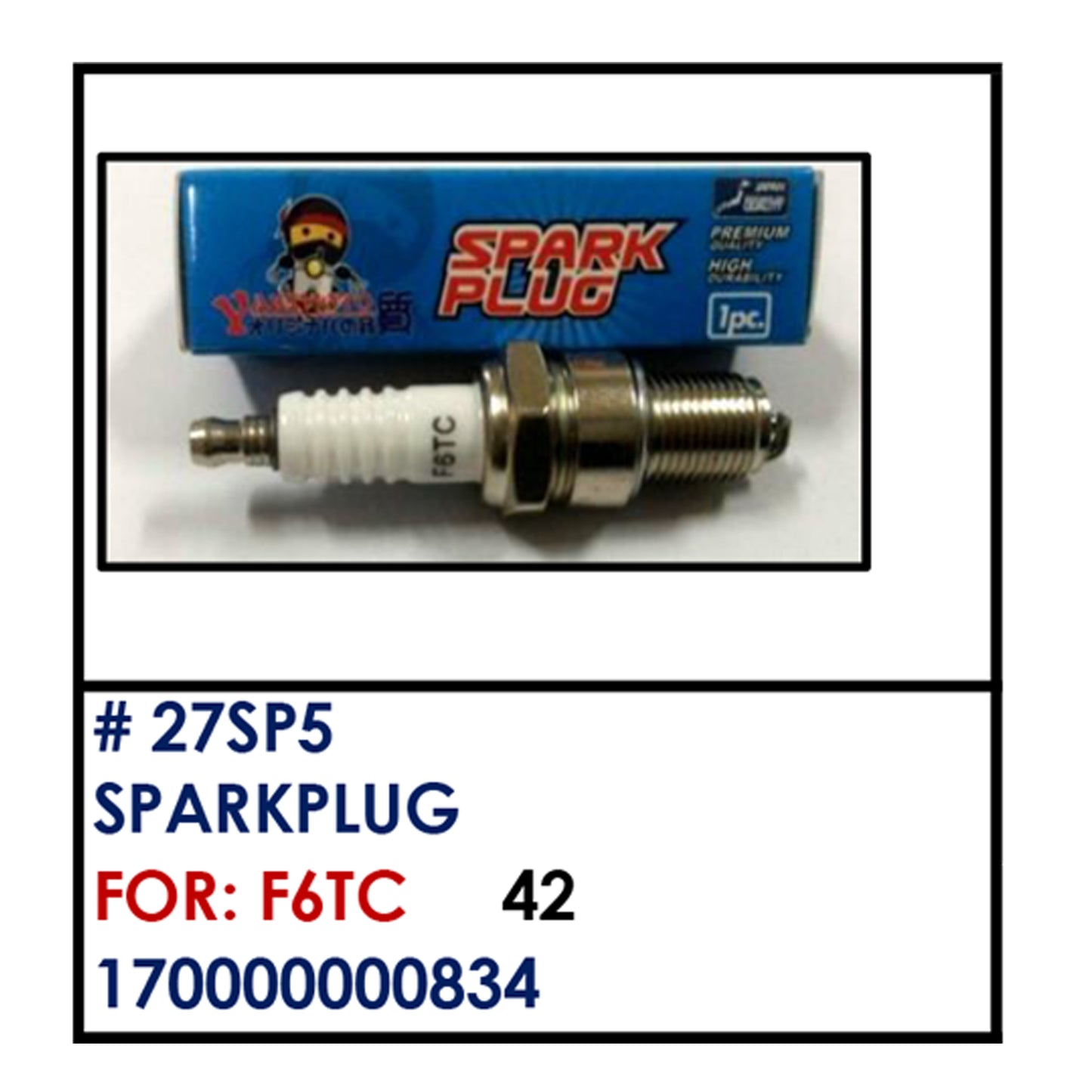 SPARKPLUG (27SP5) - F6TC | YAKIMOTO - BESTPARTS.PH