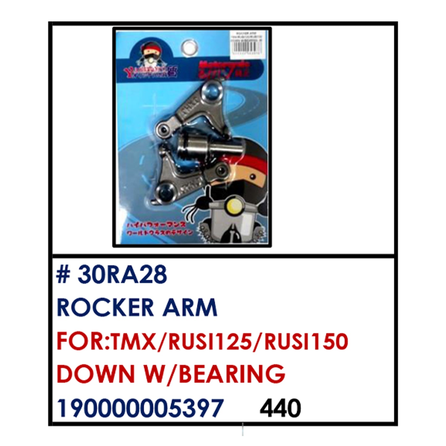 ROCKER ARM (30RA28) - TMX/RUSI125/RUSI150/DOWN w BEARING | YAKIMOTO - BESTPARTS.PH