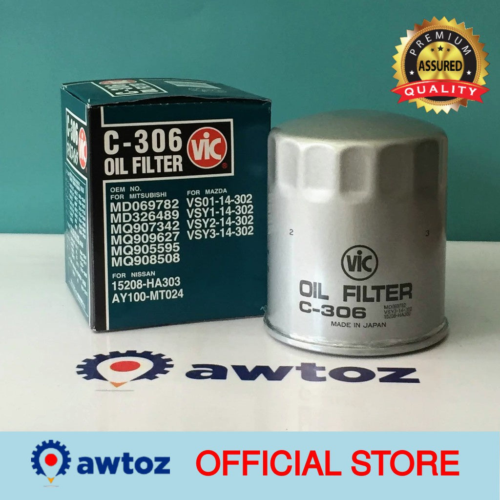 VIC C-306 Oil Filter for Mitsubishi L200,L300, Montero, Lancer, Strada, Starex, Kia Besta - C306 - BESTPARTS.PH