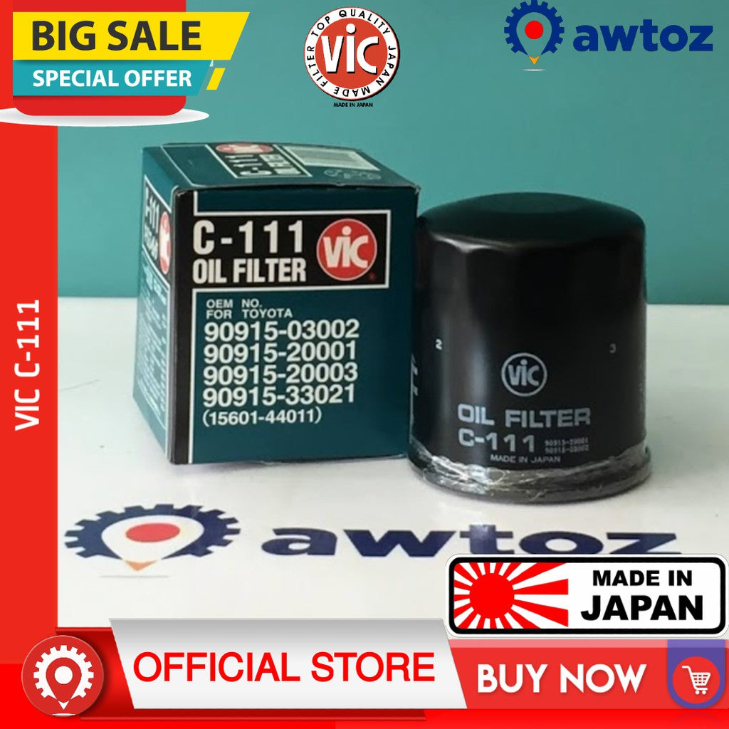 VIC C-111 Oil Filter for Toyota Innova, Fortuner, Hilux, Hiace - C111 - BESTPARTS.PH
