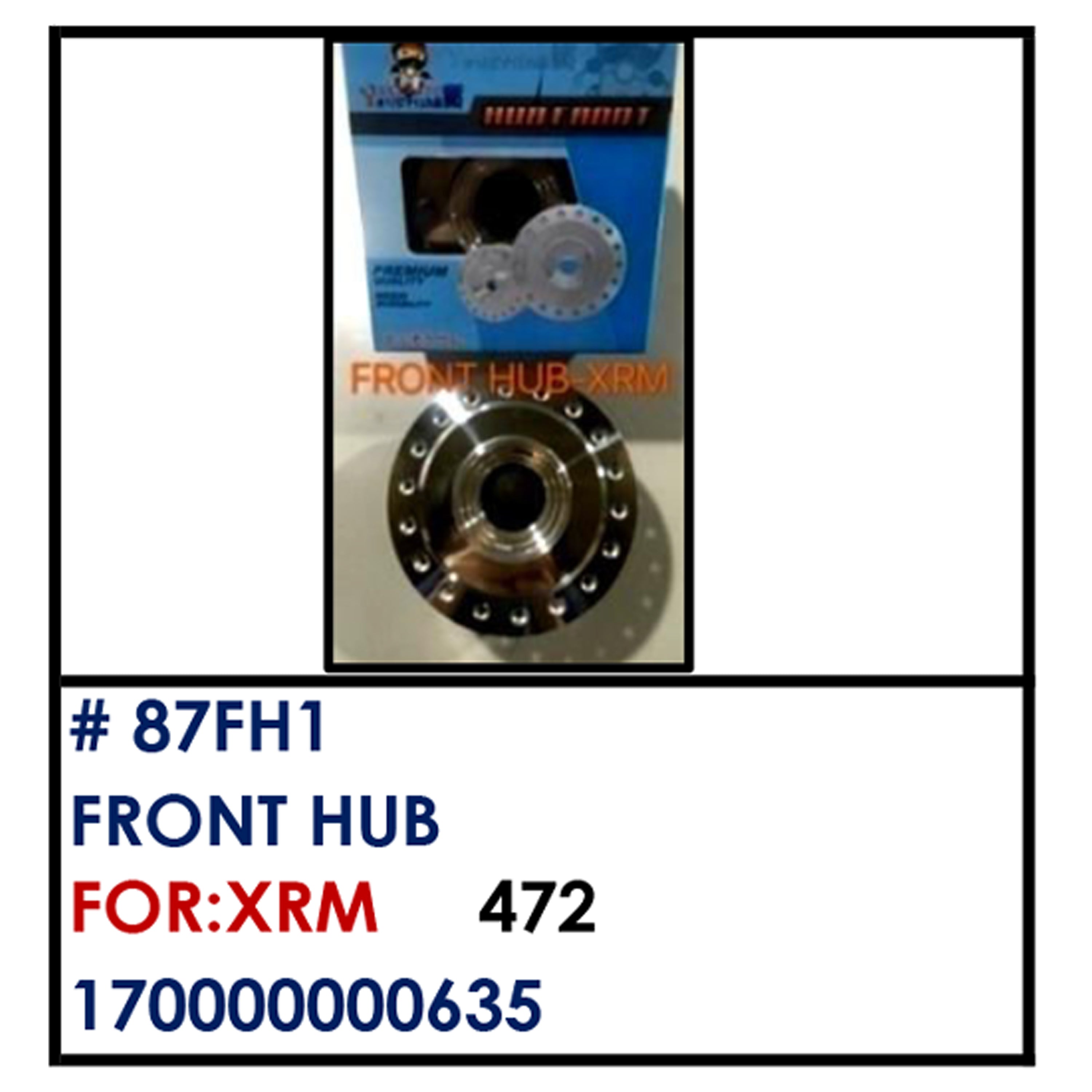 FRONT HUB (87FH1) XRM BESTPARTS.PH