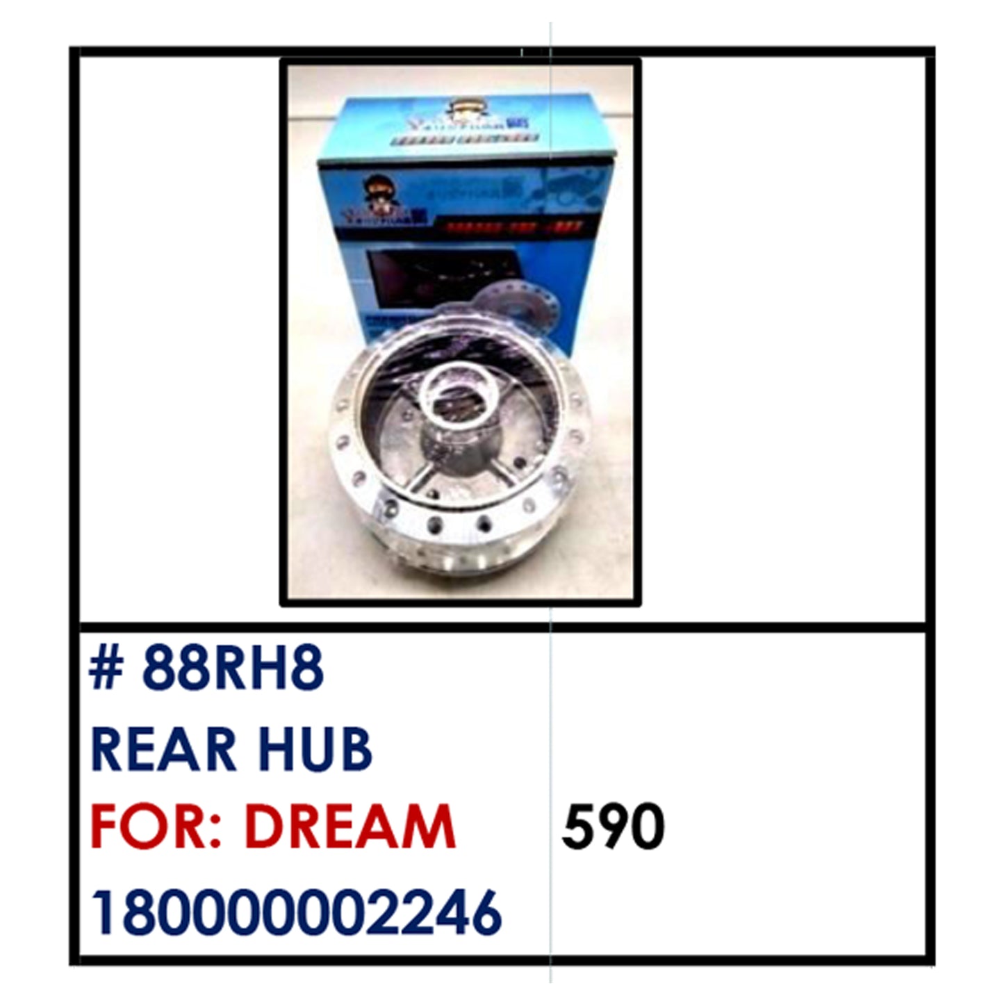 REAR HUB (88RH8) - DREAM | YAKIMOTO - BESTPARTS.PH