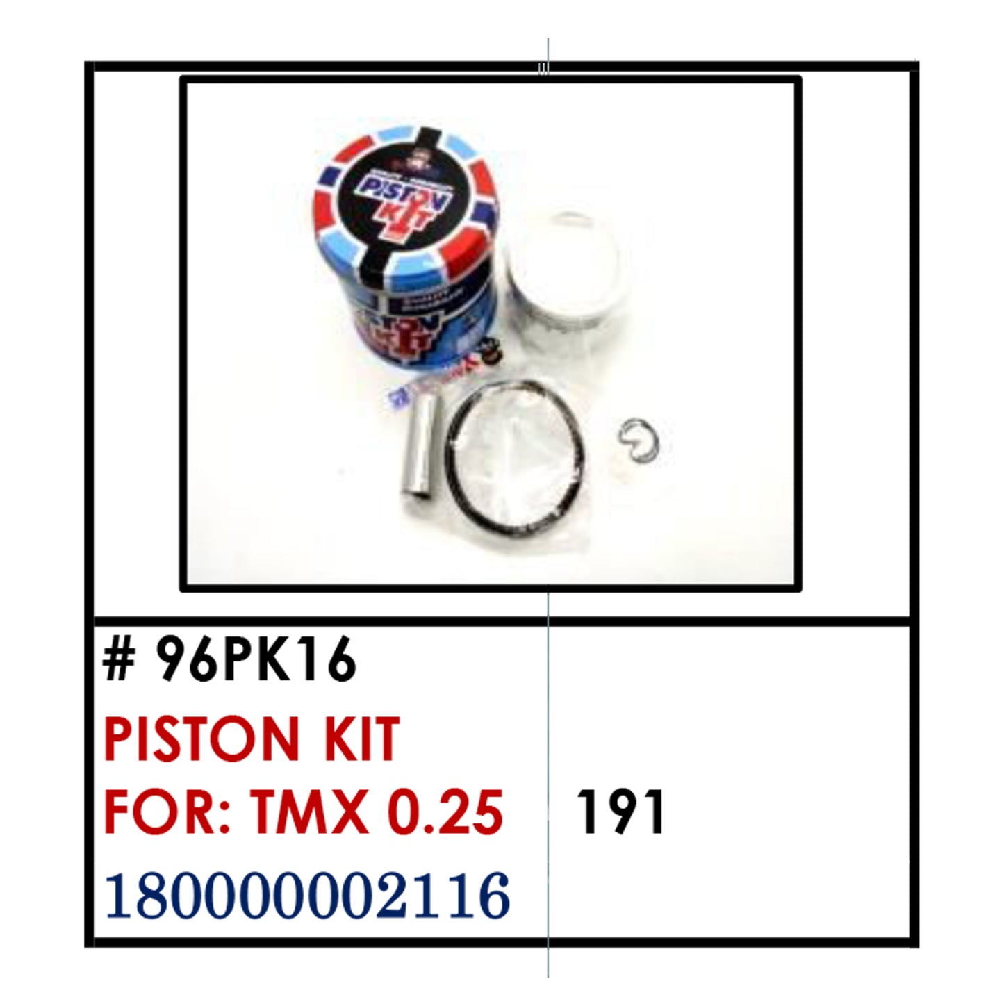 PISTON KIT (96PK16) - TMX 0.25 | YAKIMOTO - BESTPARTS.PH
