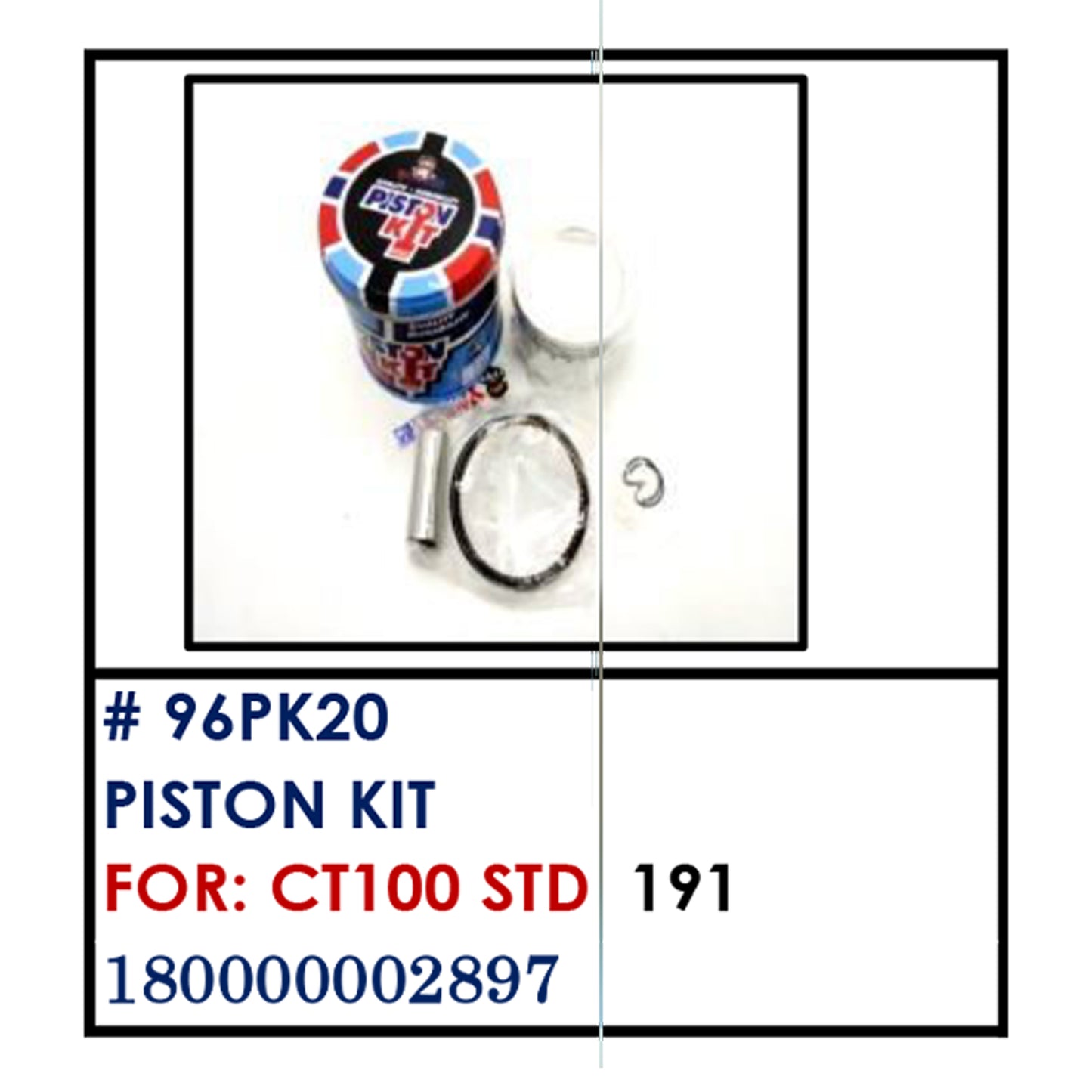 PISTON KIT (96PK20) - CT100 STD | YAKIMOTO - BESTPARTS.PH