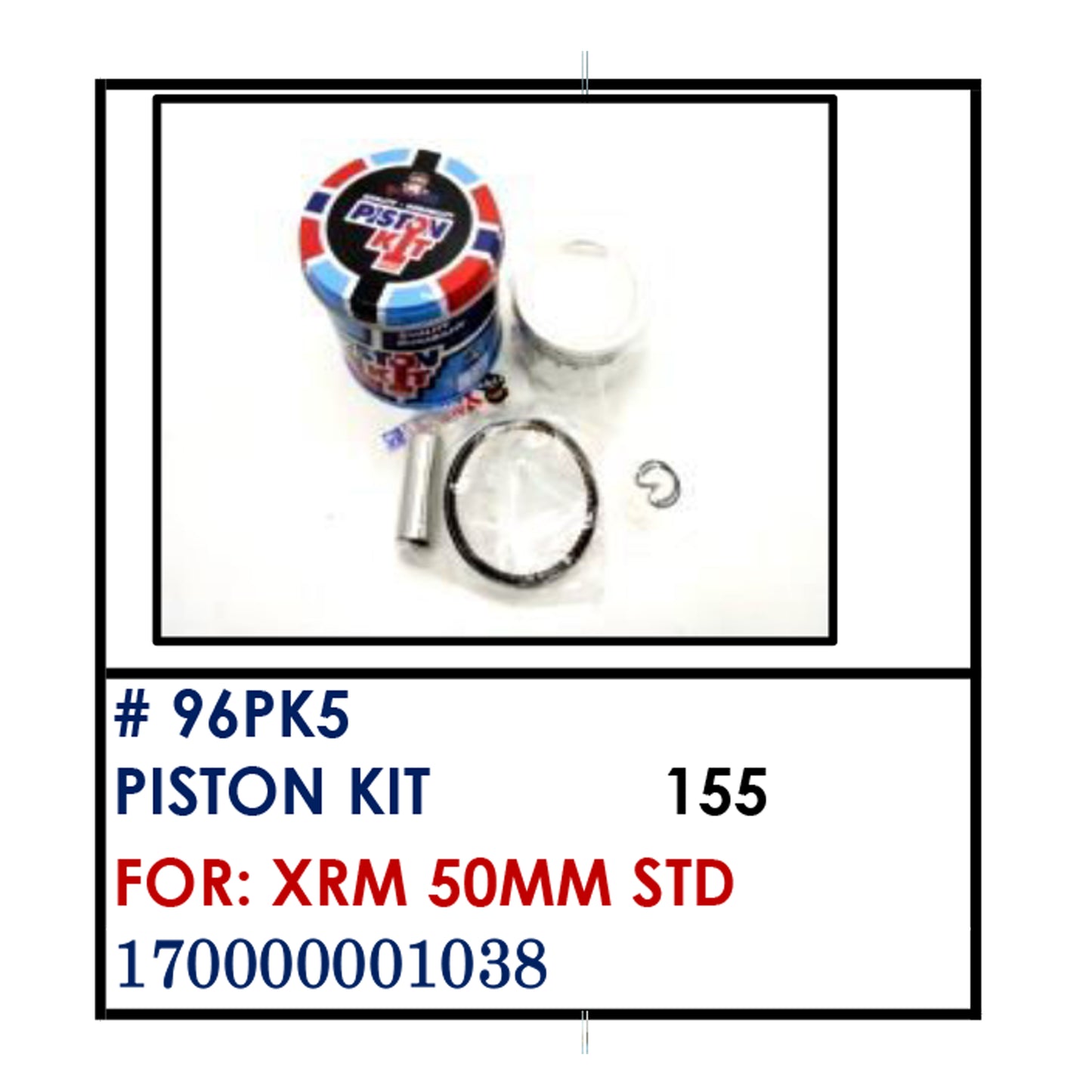 PISTON KIT (96PK5) - XRM 50MM STD | YAKIMOTO - BESTPARTS.PH