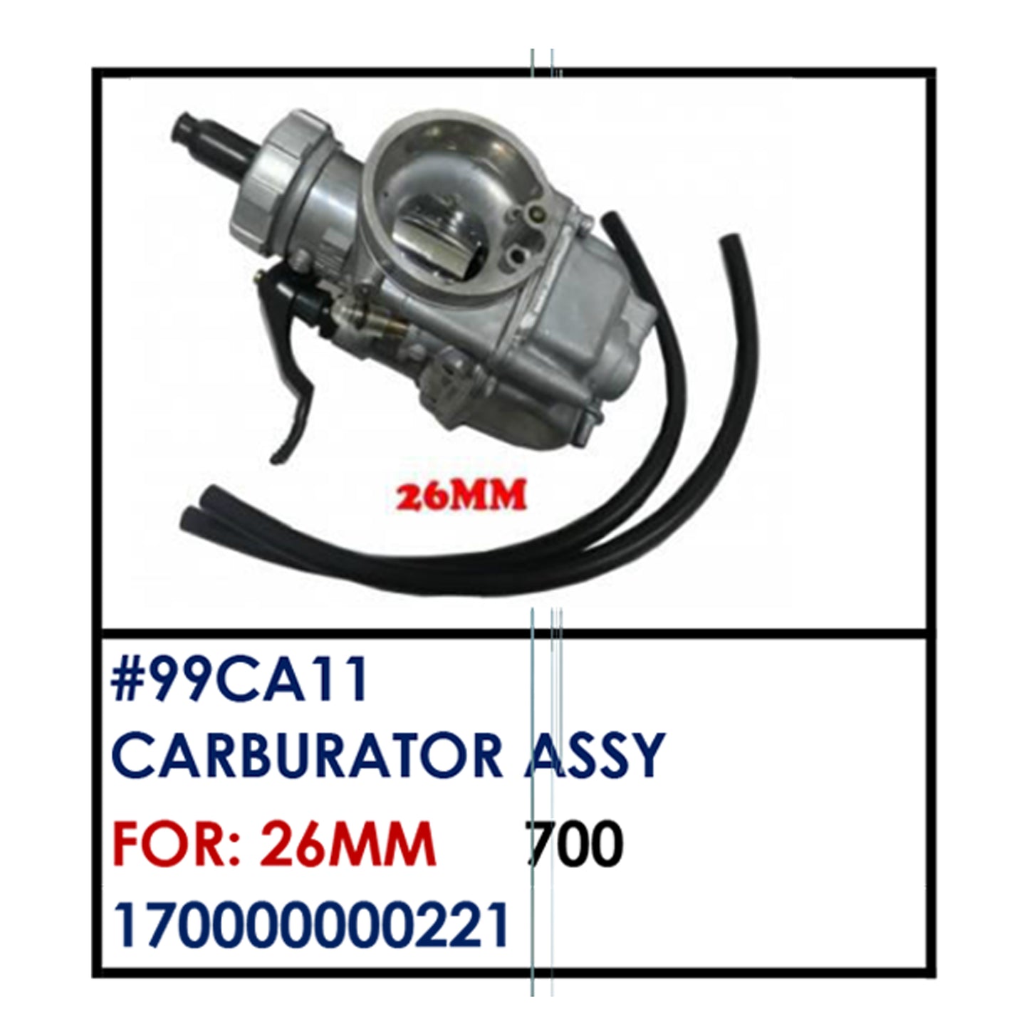CARBURATOR ASSY (99CA11) - 26mm | YAKIMOTO - BESTPARTS.PH