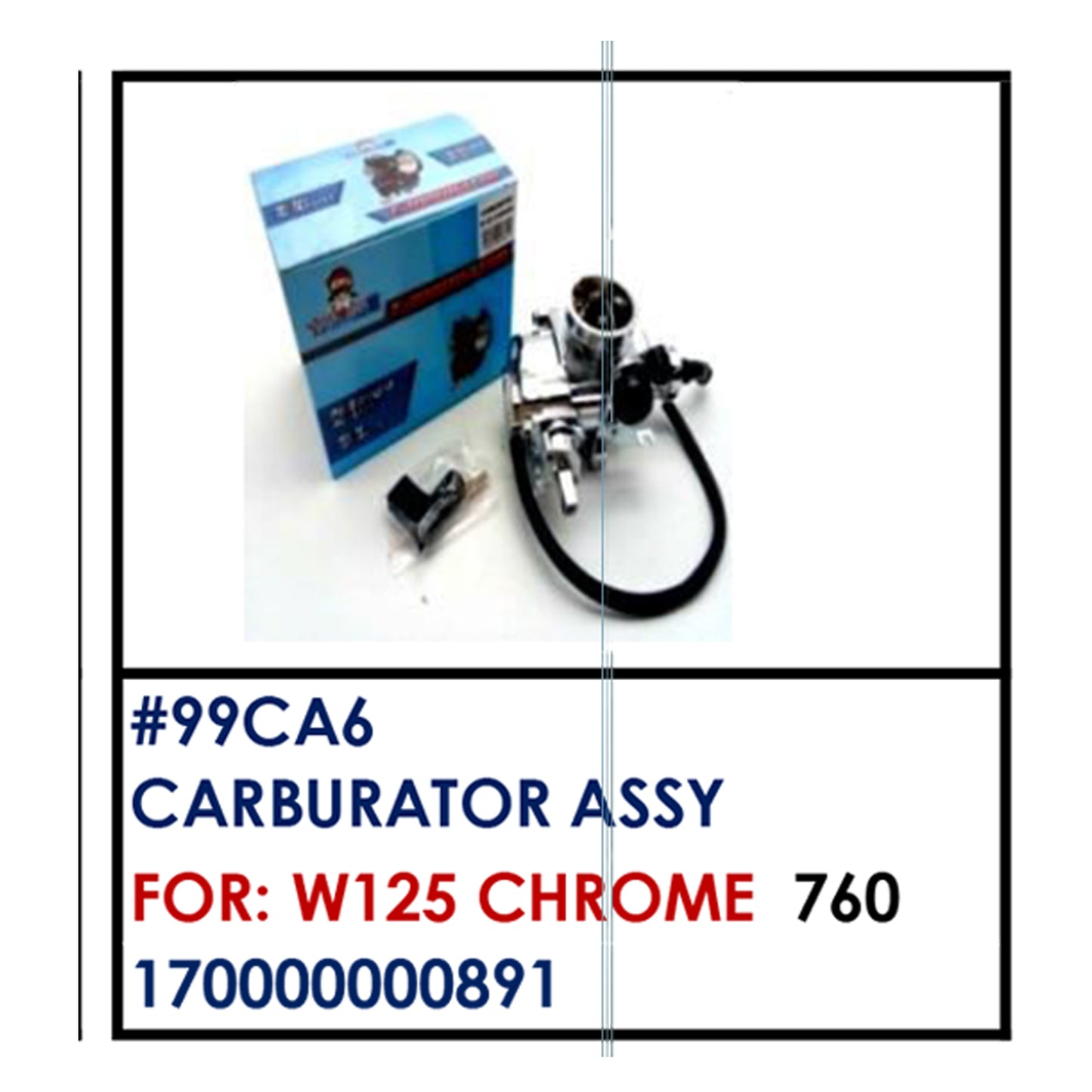 CARBURATOR ASSY (99CA6) - W125 CHROME | YAKIMOTO - BESTPARTS.PH