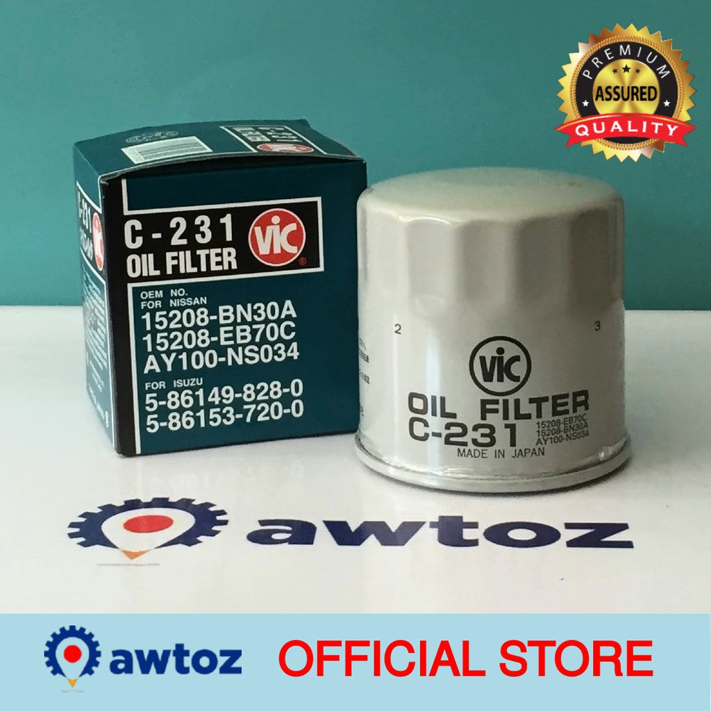 VIC C-231 Oil Filter for Nissan Navara (YD25) 2005, Terra 2.5 2018, NV350 - C231 - BESTPARTS.PH