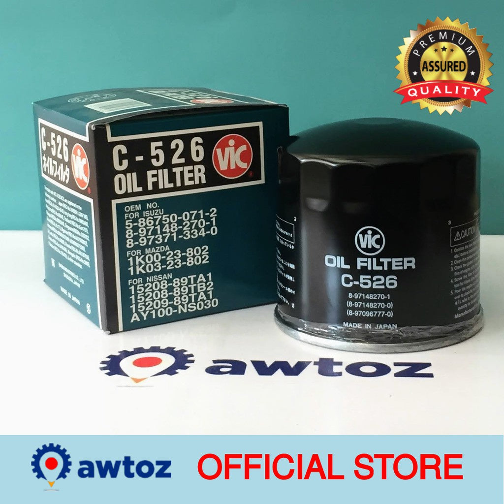 VIC C-526 Oil Filter for Isuzu Elf 450, NPR 66P 4HF1, NQR 71 4HG1, 4HF1-T, FRR90 M 4HK1 - C526 - BESTPARTS.PH