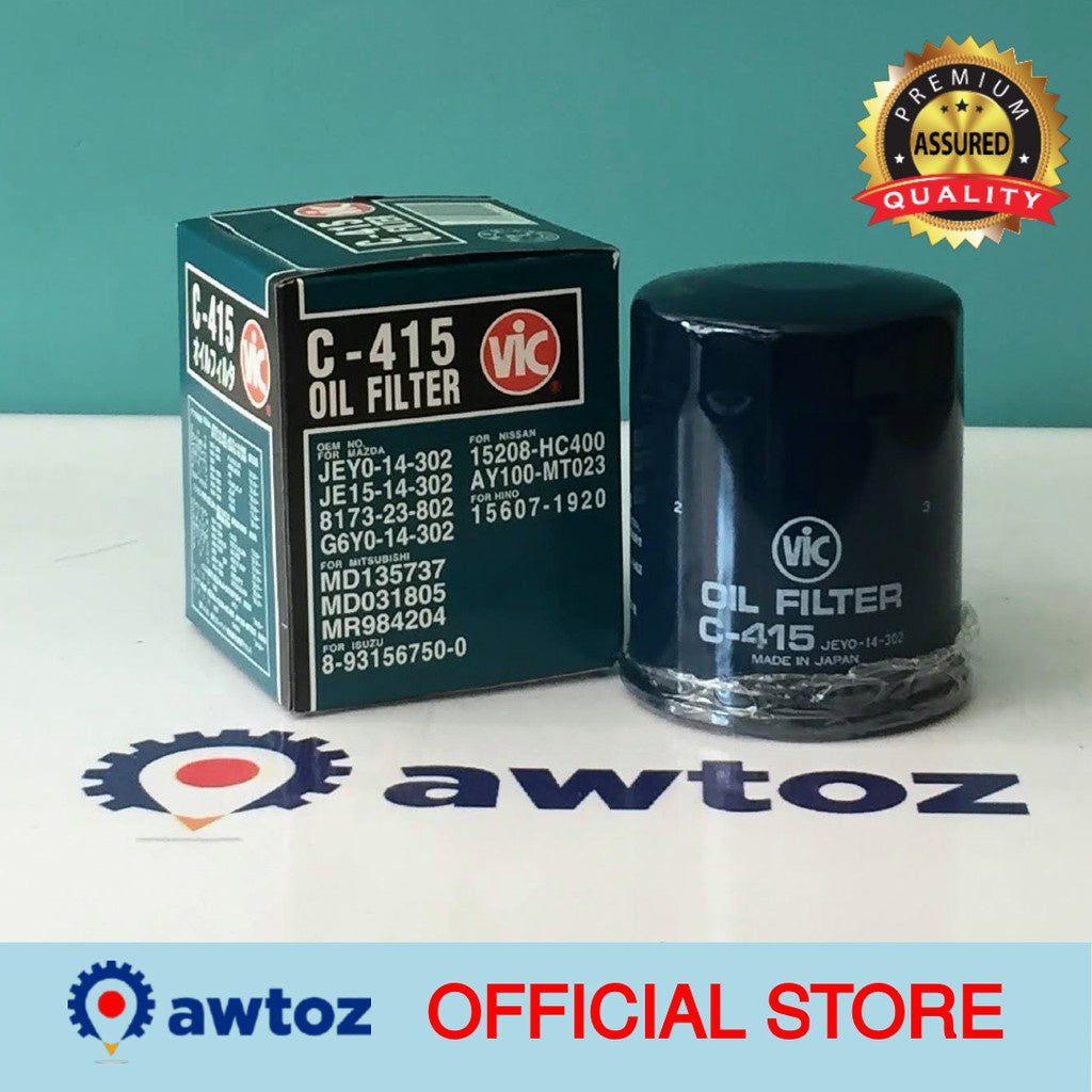 VIC C-415 Oil Filter for Mitsubishi Lancer, Galant, Mazda 626, Adventure, L300, MPV, ASX - C415 - BESTPARTS.PH