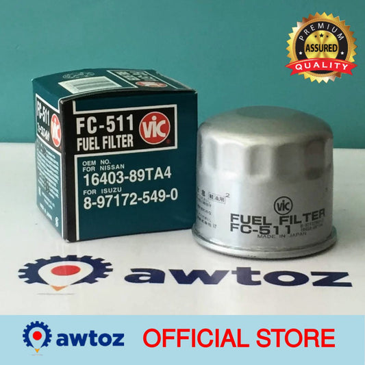 VIC Fuel Filter FC-511 for Isuzu D-Max 3.0, Isuzu TFR 2.5/3.0, TFR54/TFS77 - FC511 - BESTPARTS.PH
