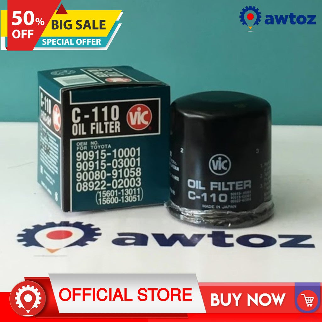 Vic Toyota Oil Filter Vios, Toyota Altis, Yaris, Echo, Corolla, Camry, Rav4 Vic C-110 - BESTPARTS.PH