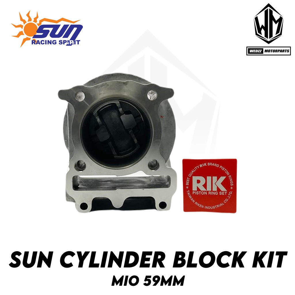 SUN CYLINDER BLOCK KIT W/ RIK PISTON (YAMAHA MIO 59MM)