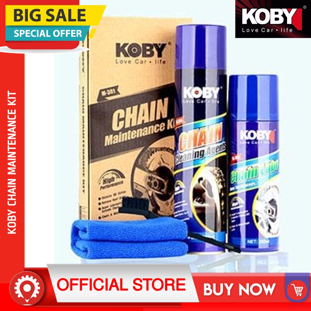 Koby Chain Maintenance Kit (Chain Lube & Cleaner) with Microfiber / Brush - BESTPARTS.PH
