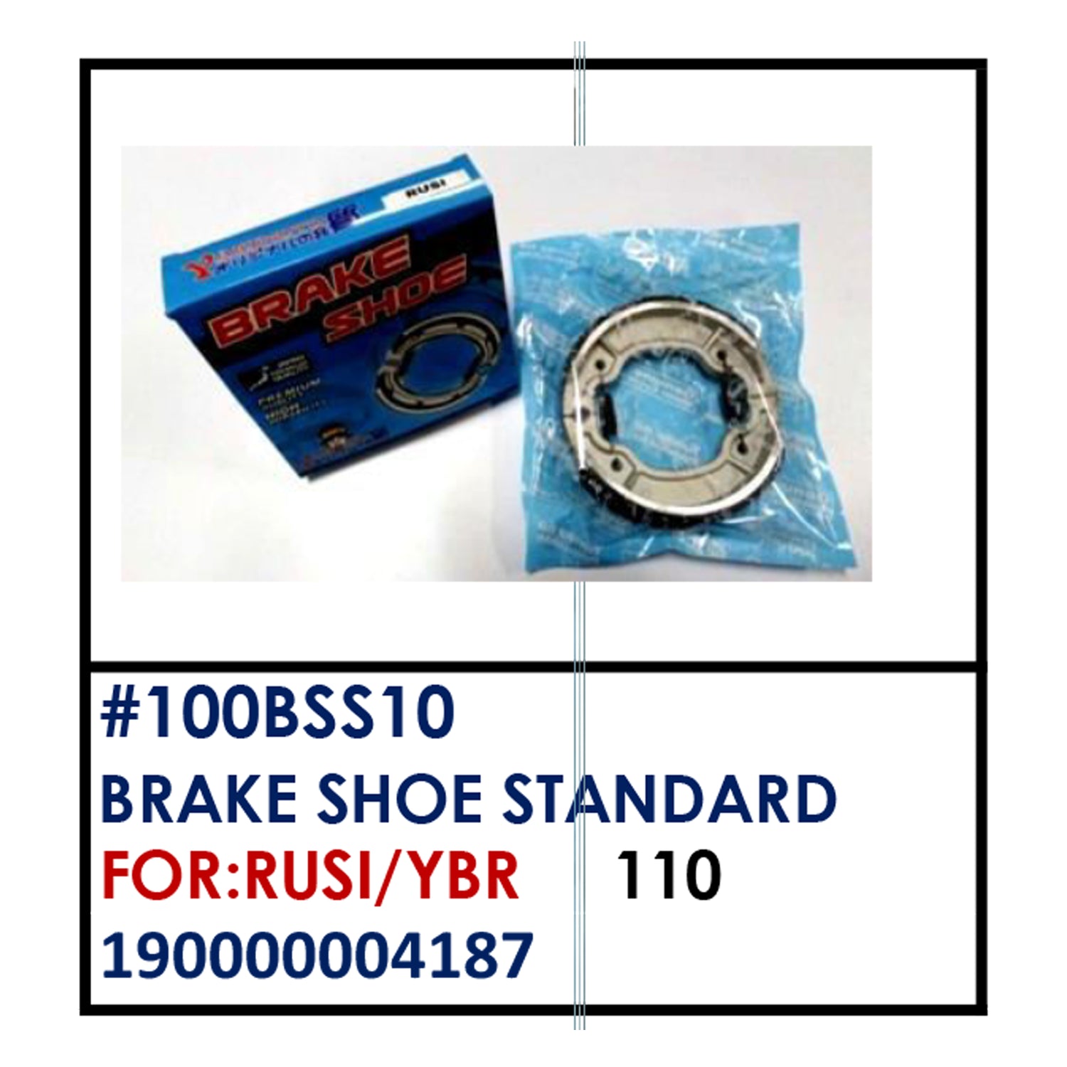 BRAKE SHOE STANDARD (100BSS10) - RUSI/YBR | YAKIMOTO - BESTPARTS.PH