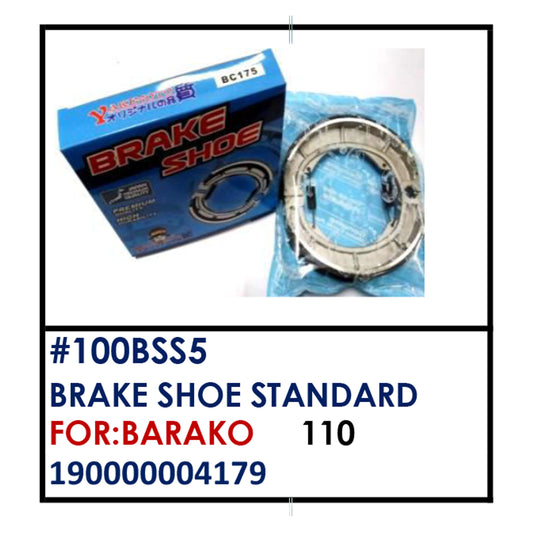 BRAKE SHOE STANDARD (100BSS5) - BARAKO | YAKIMOTO - BESTPARTS.PH