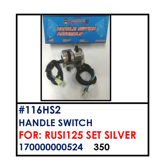 HANDLE SWITCH (116HS2) - RUSI 125 SET SILVER | YAKIMOTO - BESTPARTS.PH