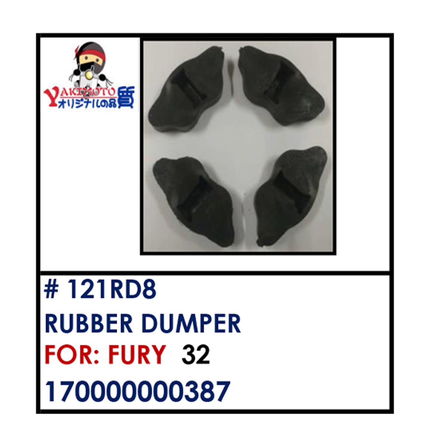 RUBBER DUMPER (121RD8) - FURY | YAKIMOTO - BESTPARTS.PH