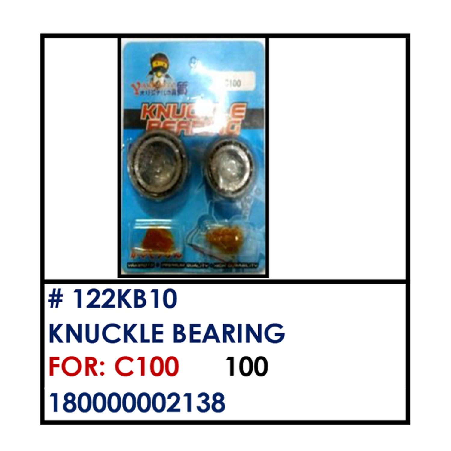 KNUCKLE BEARING (122KB10) - C100 | YAKIMOTO - BESTPARTS.PH