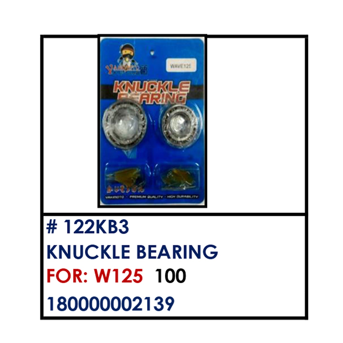 KNUCKLE BEARING (122KB3) - W125 | YAKIMOTO - BESTPARTS.PH