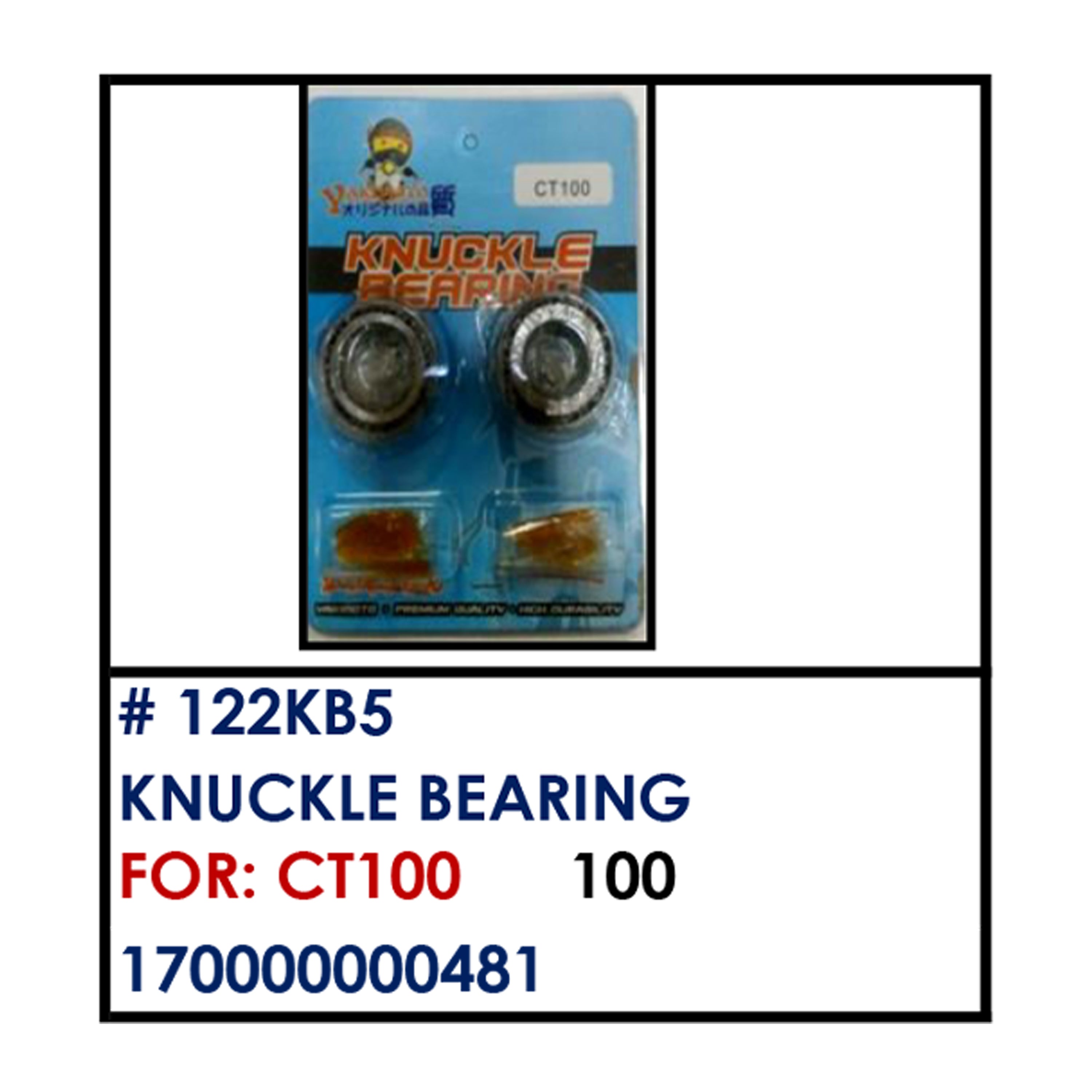 KNUCKLE BEARING (122KB5) CT100 BESTPARTS.PH