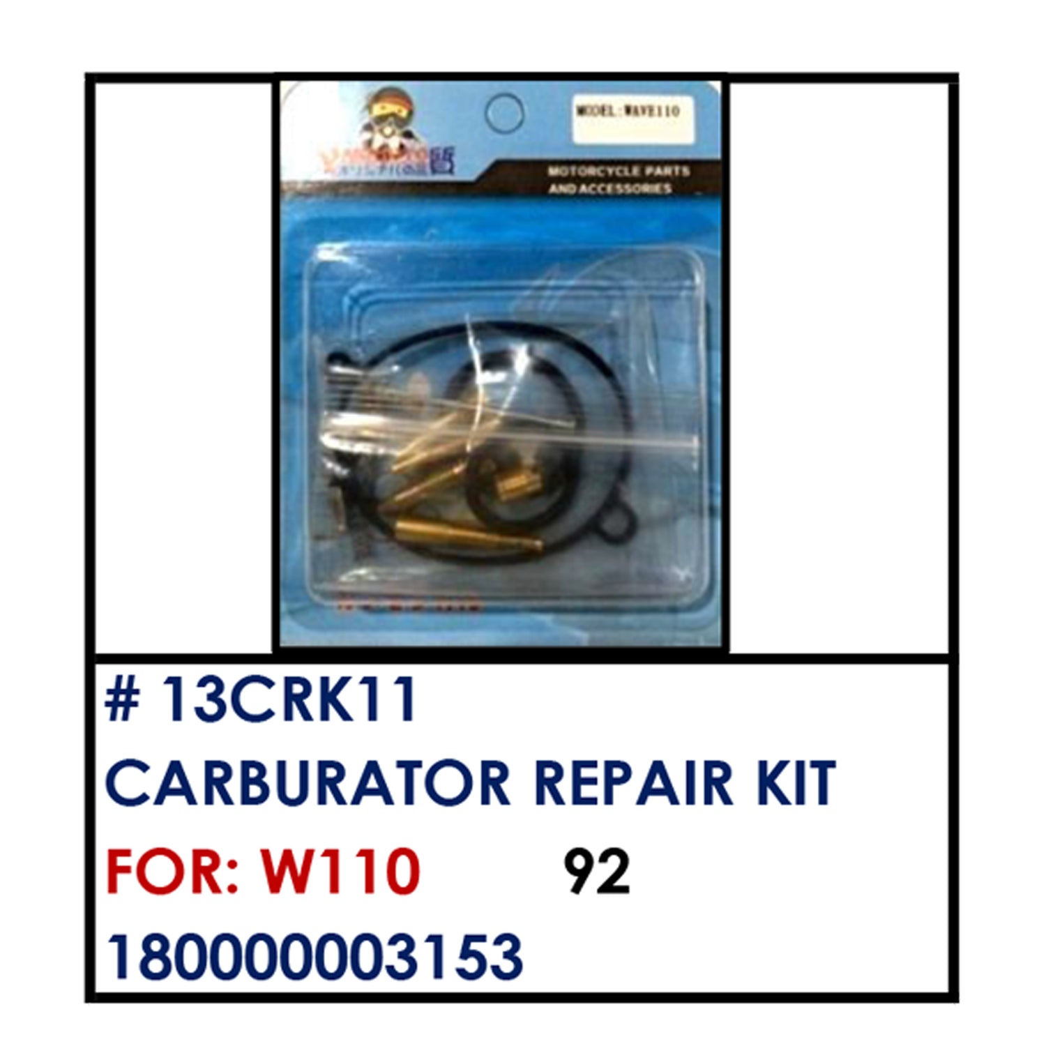 CARBURATOR REP. KIT (13CRK11) - W110 | YAKIMOTO - BESTPARTS.PH