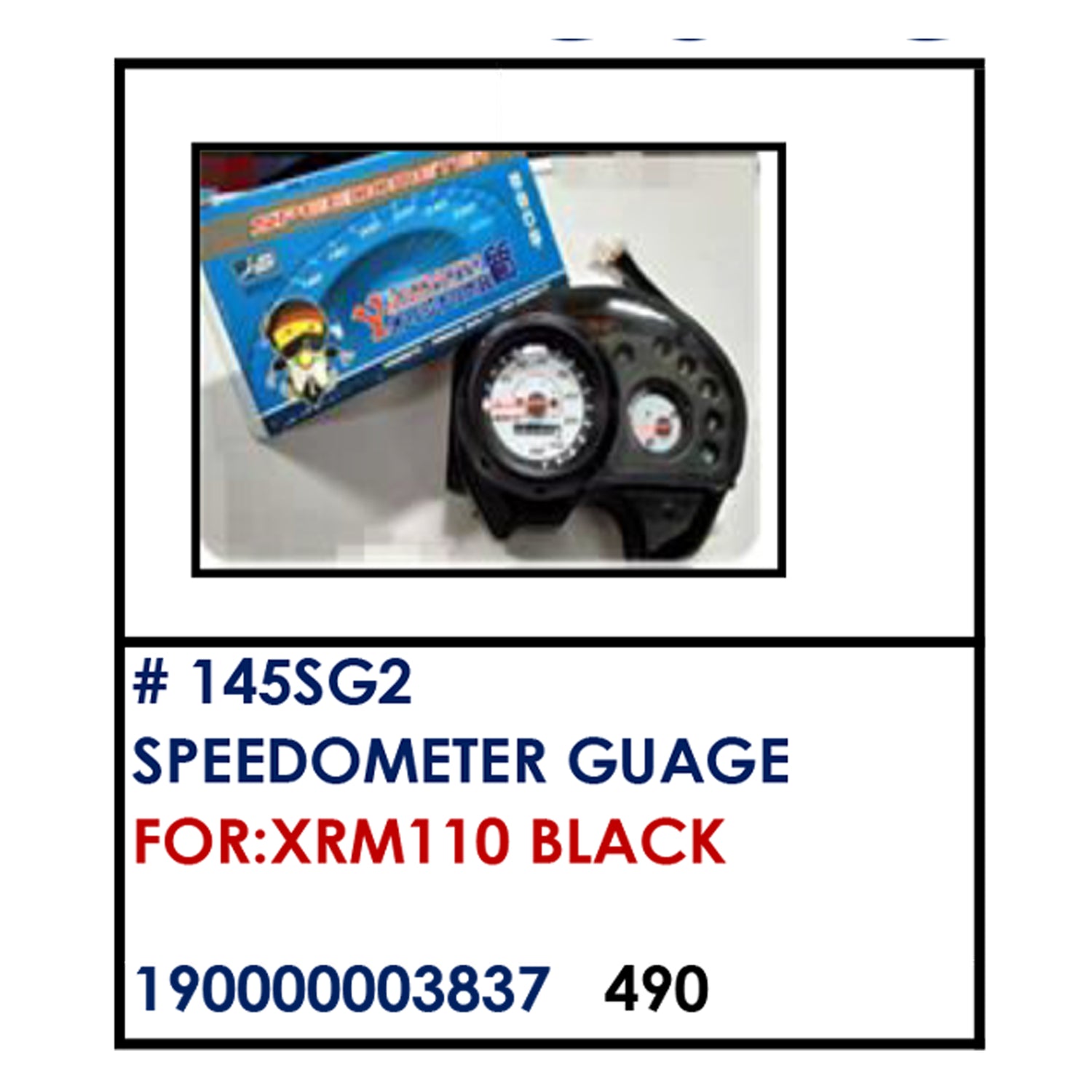 SPEEDOMETER GUAGE (145SG2) - XRM 110 BLACK | YAKIMOTO - BESTPARTS.PH