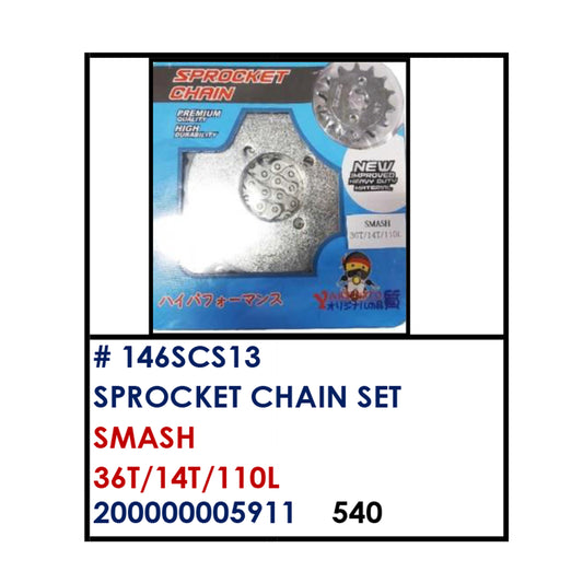 SPROCKET CHAIN SET (146SCS13) - SMASH 36T/14T/110L | YAKIMOTO - BESTPARTS.PH
