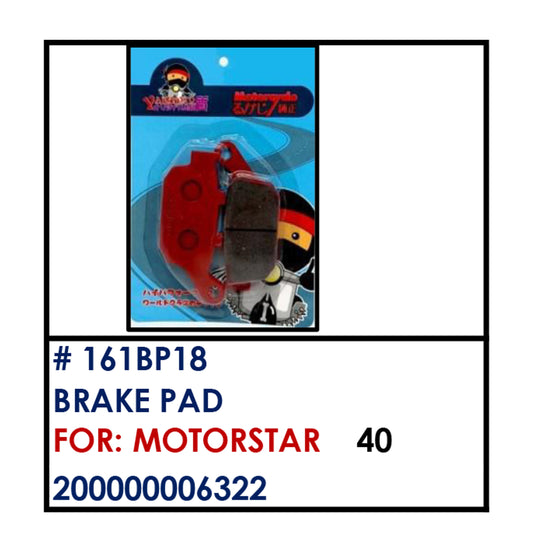 BRAKE PAD (161BP18) - MOTORSTAR | YAKIMOTO - BESTPARTS.PH