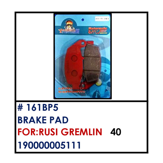 BRAKE PAD (161BP5) - RUSI GREMLIN | YAKIMOTO - BESTPARTS.PH
