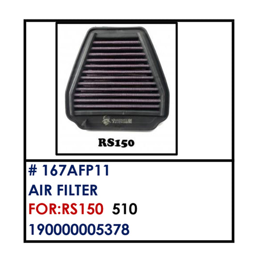 AIR FILTER PREMIUM (167AFP11) - RS 150 | YAKIMOTO - BESTPARTS.PH