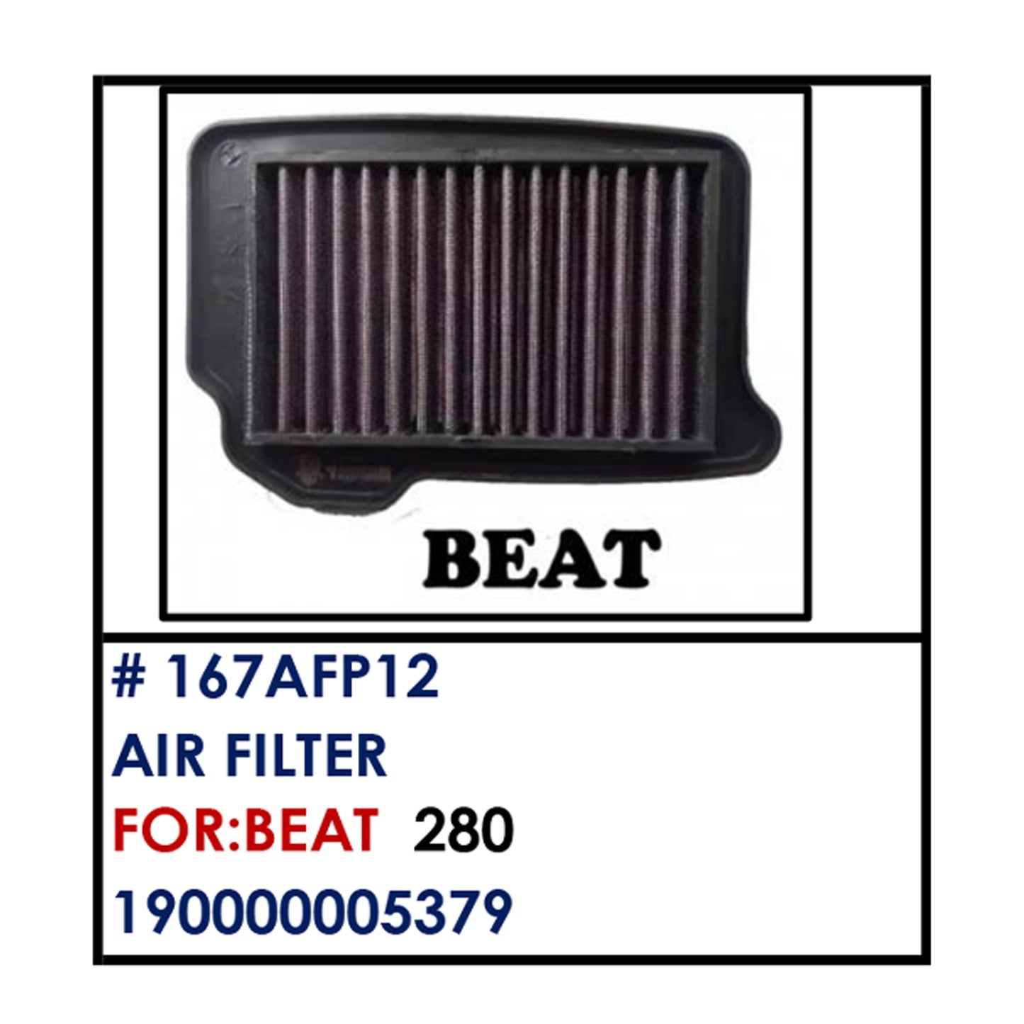 AIR FILTER PREMIUM (167AFP12) - BEAT | YAKIMOTO - BESTPARTS.PH