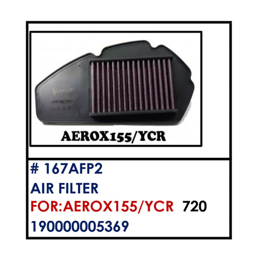AIR FILTER PREMIUM (167AFP2) - AEROX155/YCR | YAKIMOTO - BESTPARTS.PH