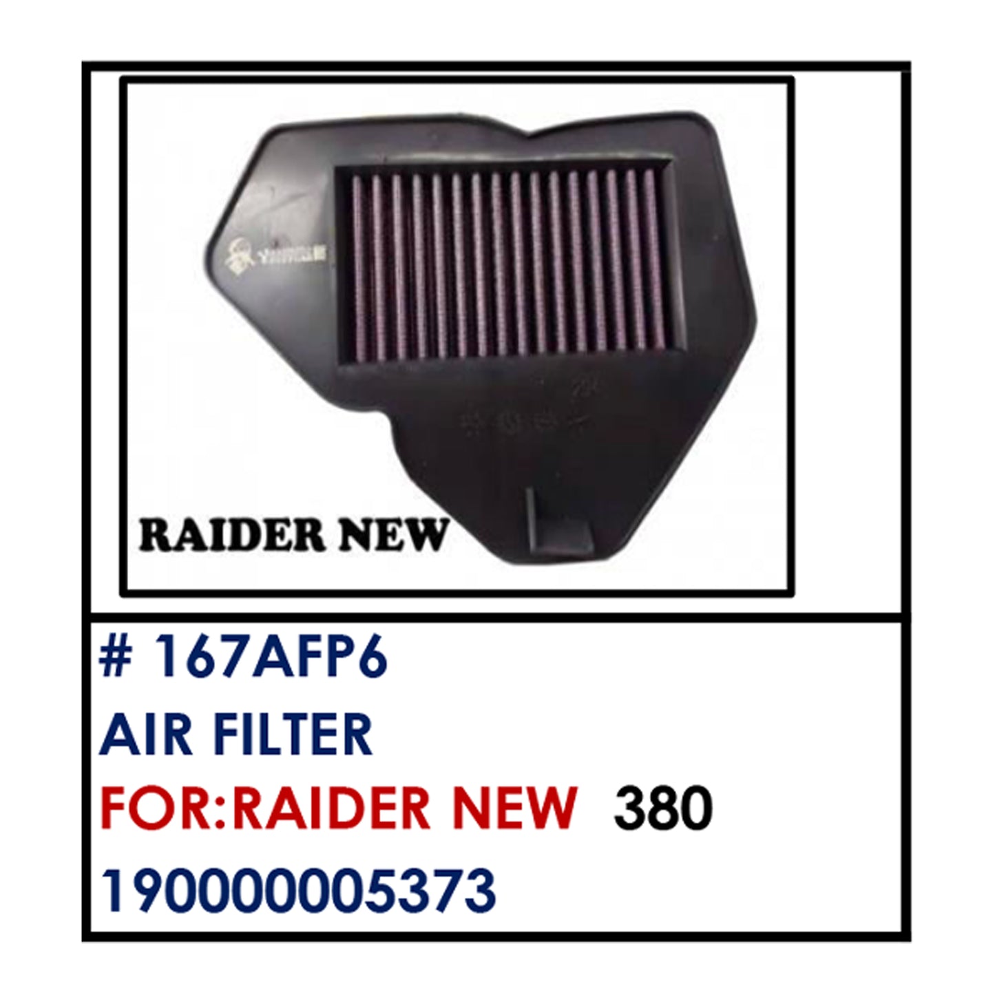 AIR FILTER PREMIUM (167AFP6) - RAIDER NEW | YAKIMOTO - BESTPARTS.PH