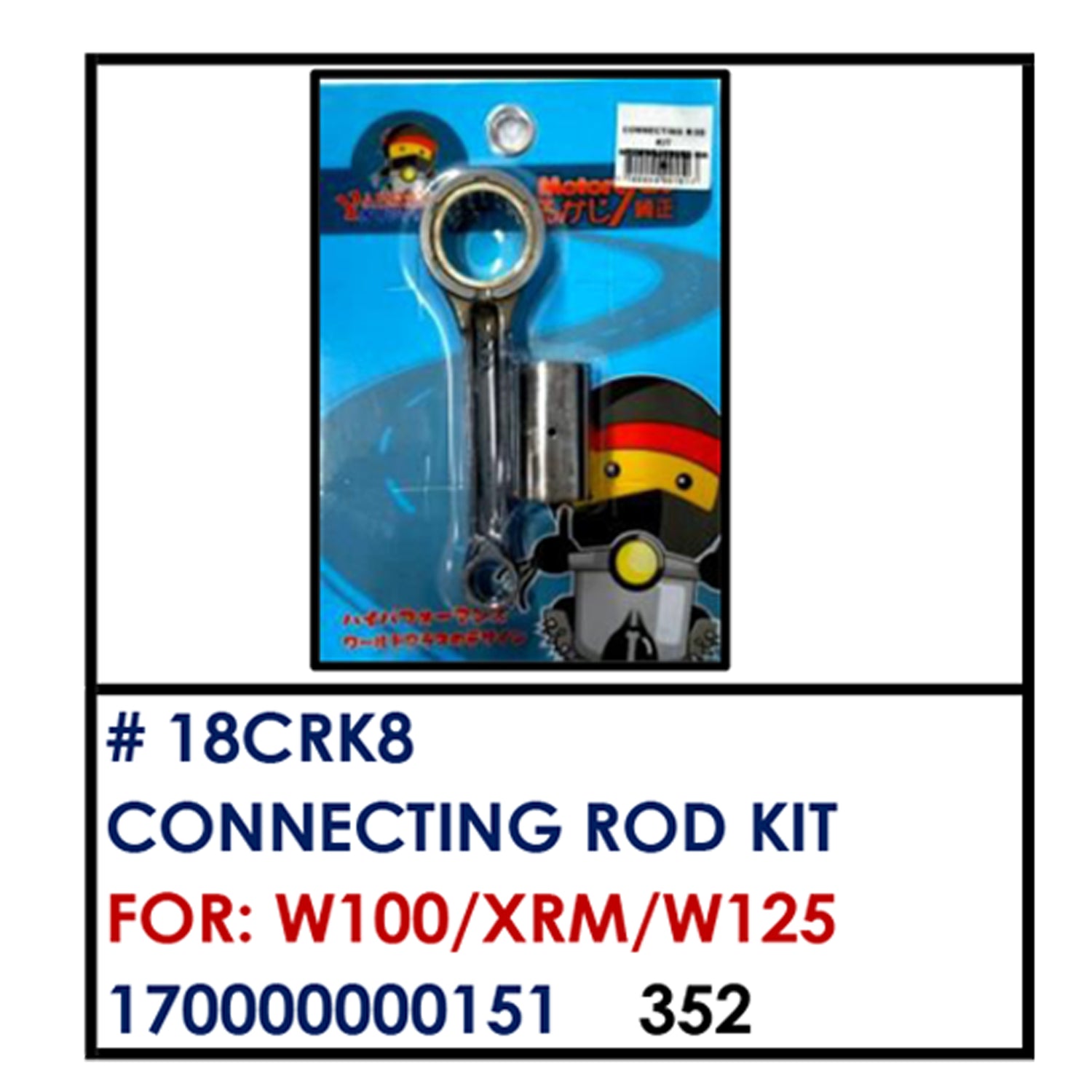 CONNECTING ROD KIT (18CRK8) - W100/XRM/W125 | YAKIMOTO - BESTPARTS.PH