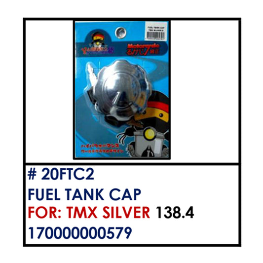 FUEL TANK CAP (20FTC2) - TMX SILVER | YAKIMOTO - BESTPARTS.PH