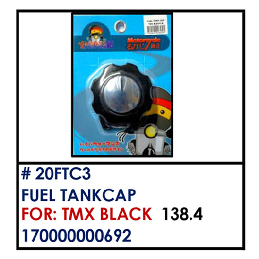 FUEL TANK CAP (20FTC3) - TMX BLACK | YAKIMOTO - BESTPARTS.PH