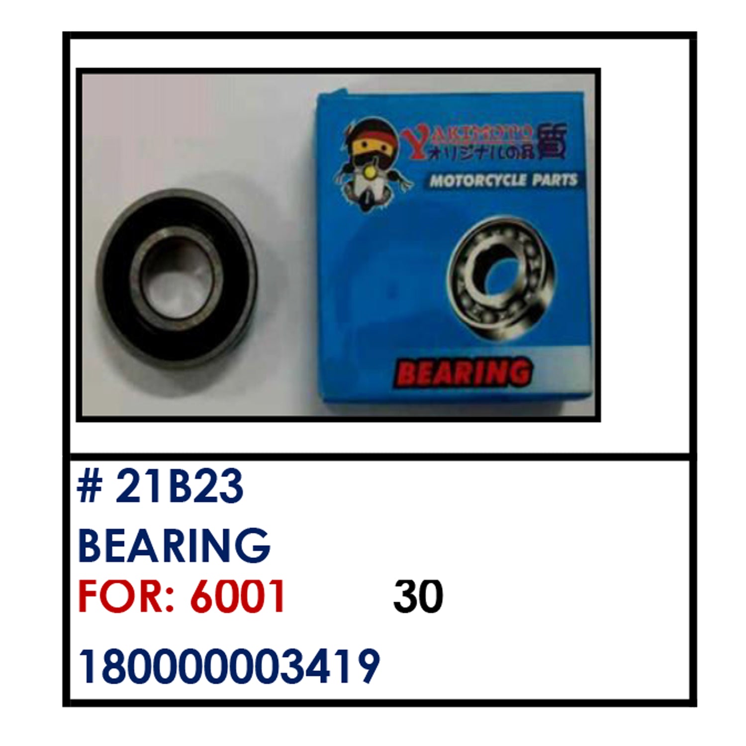 BEARING (21B23) - 6001 | YAKIMOTO - BESTPARTS.PH