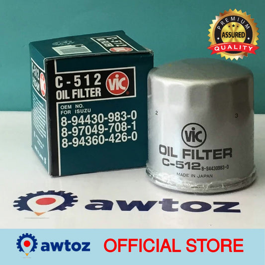 VIC C-512 Oil Filter for Isuzu Fuego, Crosswind, Sportivo, Gamini, Hilander, Foton Van - C512 - BESTPARTS.PH
