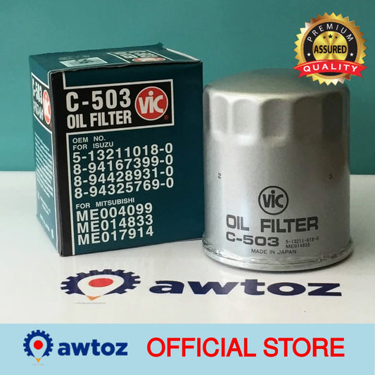 VIC C-503 Oil Filter for Isuzu KB, Crosswind AT (4JA1-L), Isuzu Hilander, Mitsubishi Canter - C503 - BESTPARTS.PH