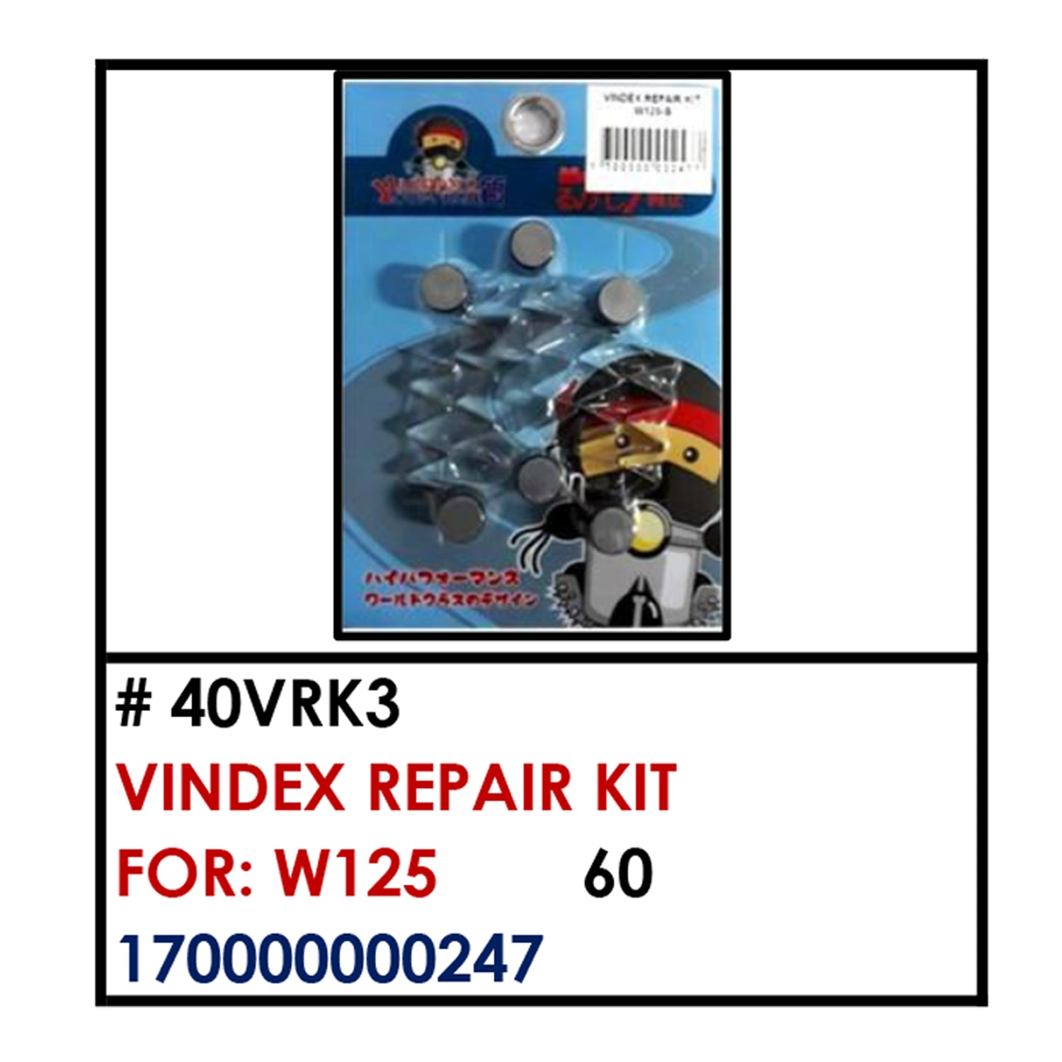 VINDEX REPAIR KIT (40VRK3) - W125 | YAKIMOTO - BESTPARTS.PH