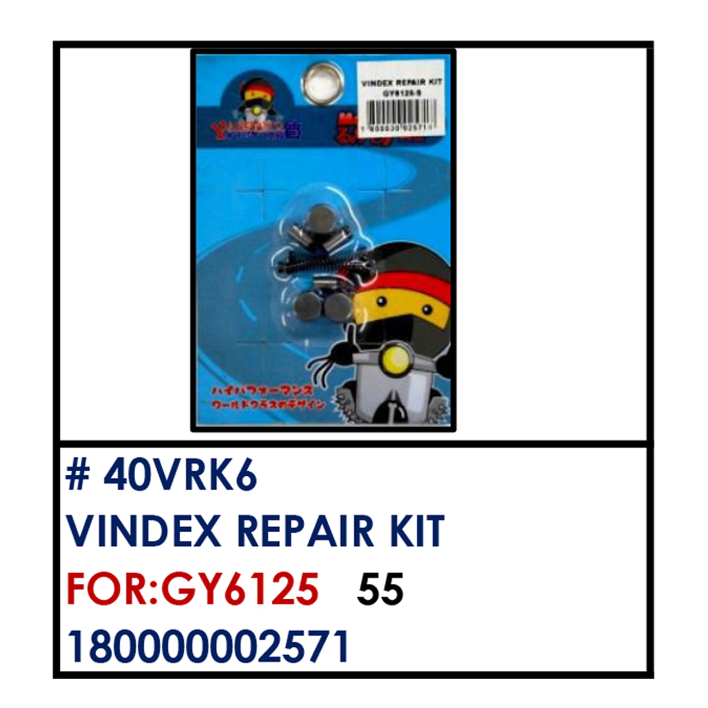 VINDEX REPAIR KIT (40VRK6) - GY6125 | YAKIMOTO - BESTPARTS.PH